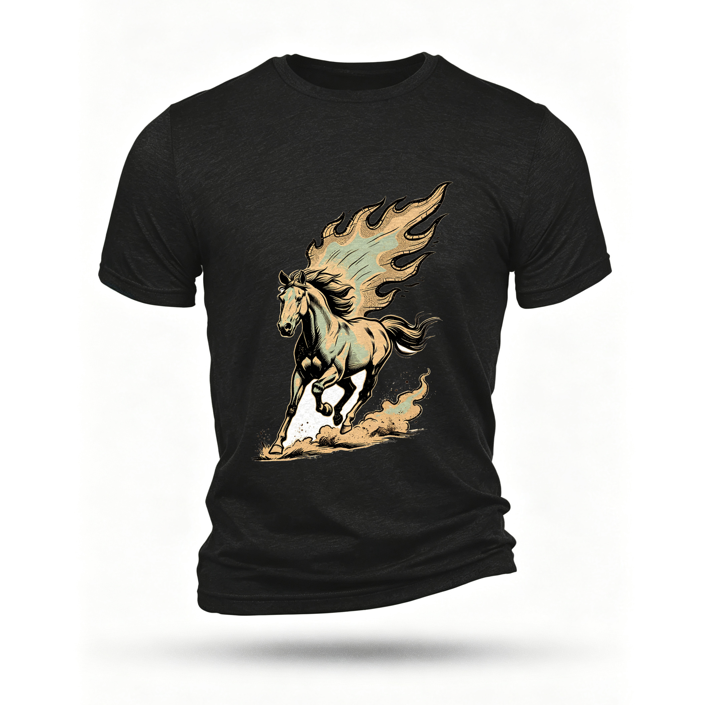 Black T-shirt, front print
