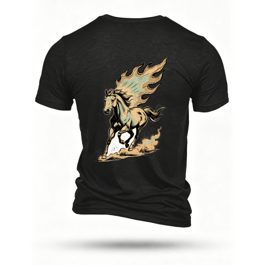 Black T-shirt, back print