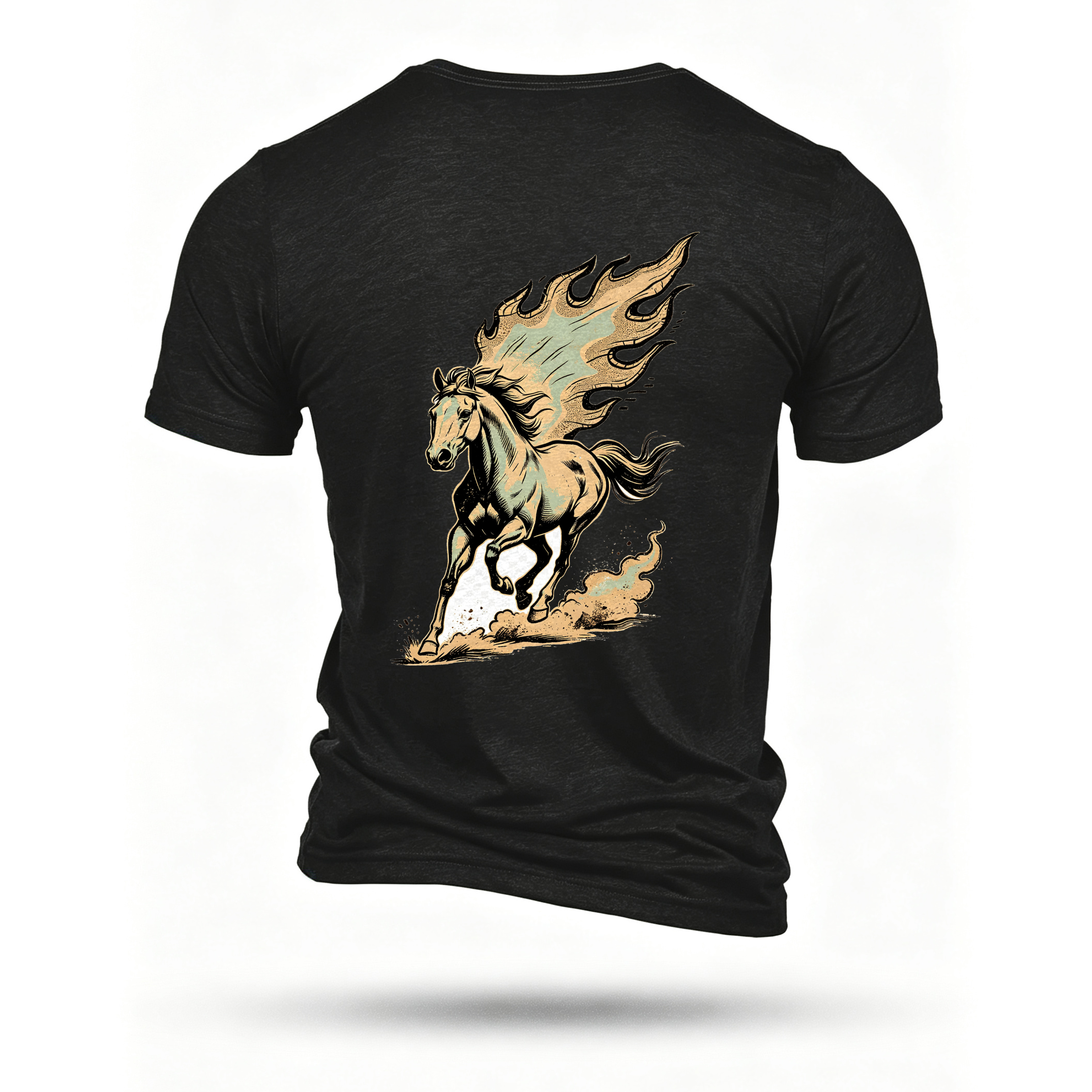 Black T-shirt, back print