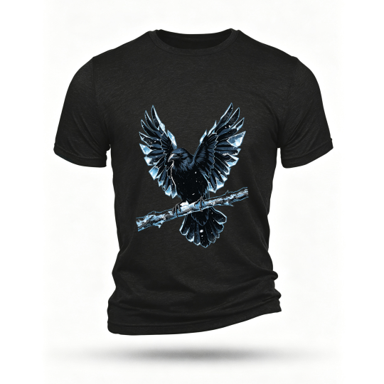 Black T-shirt, front print