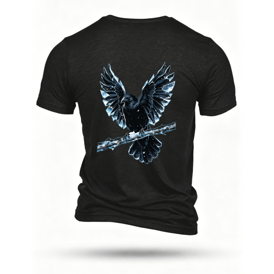 Black T-shirt, back print