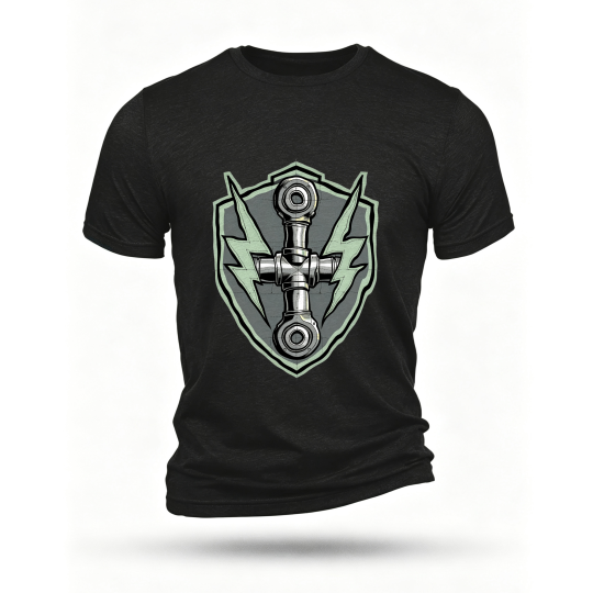 Black T-shirt, front print