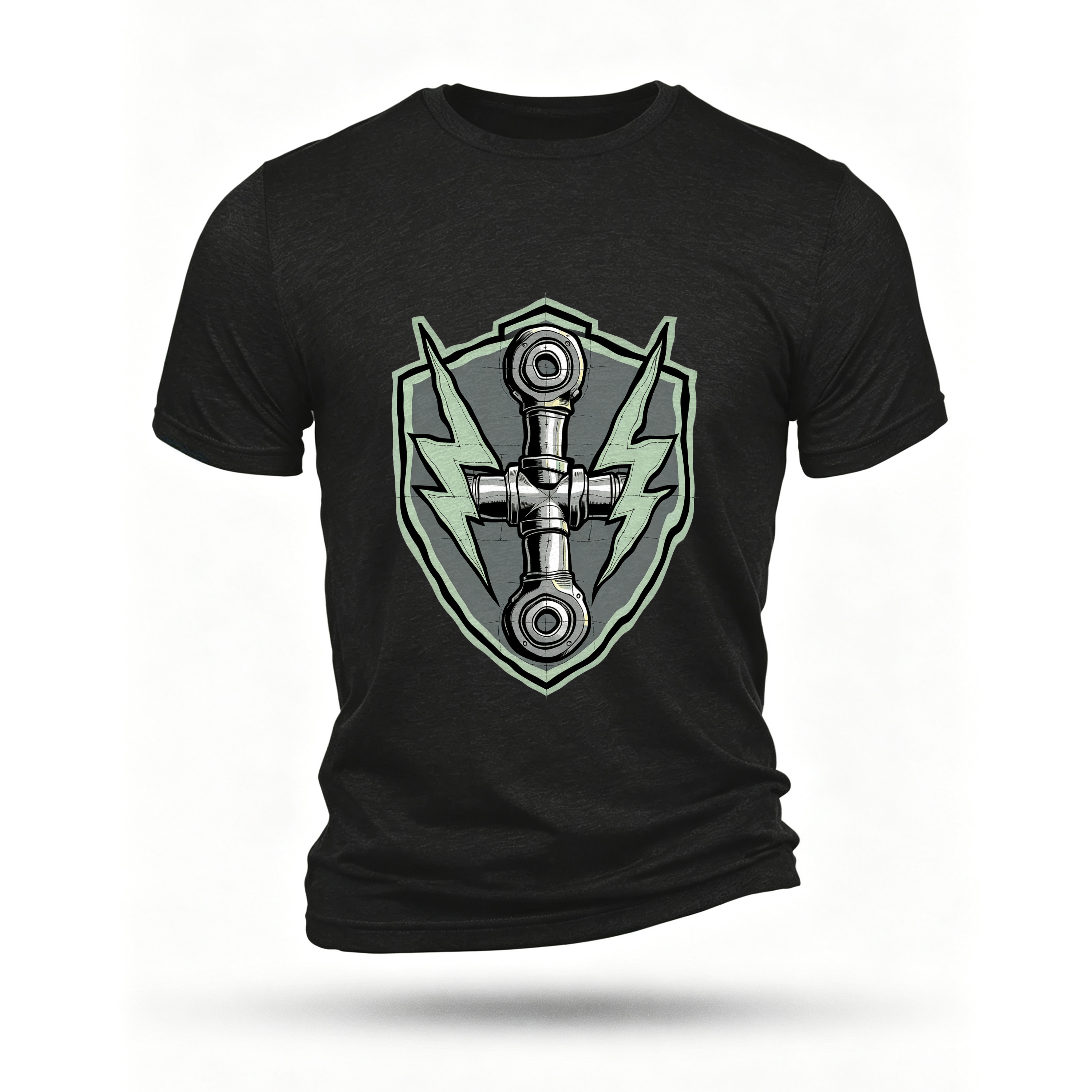 Black T-shirt, front print