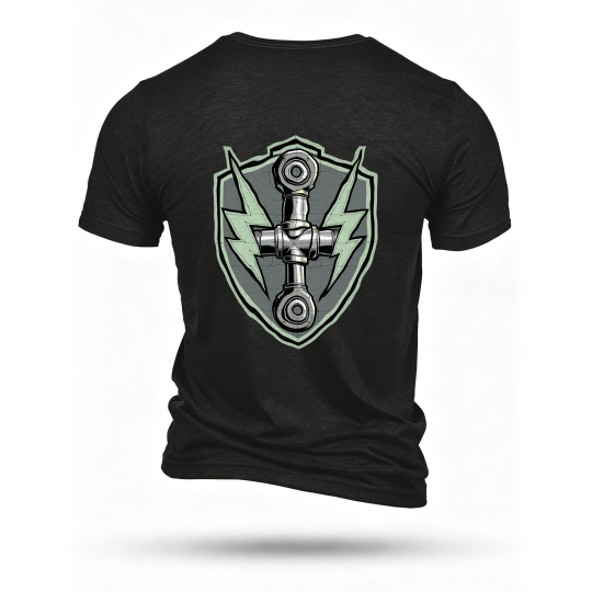 Black T-shirt, back print