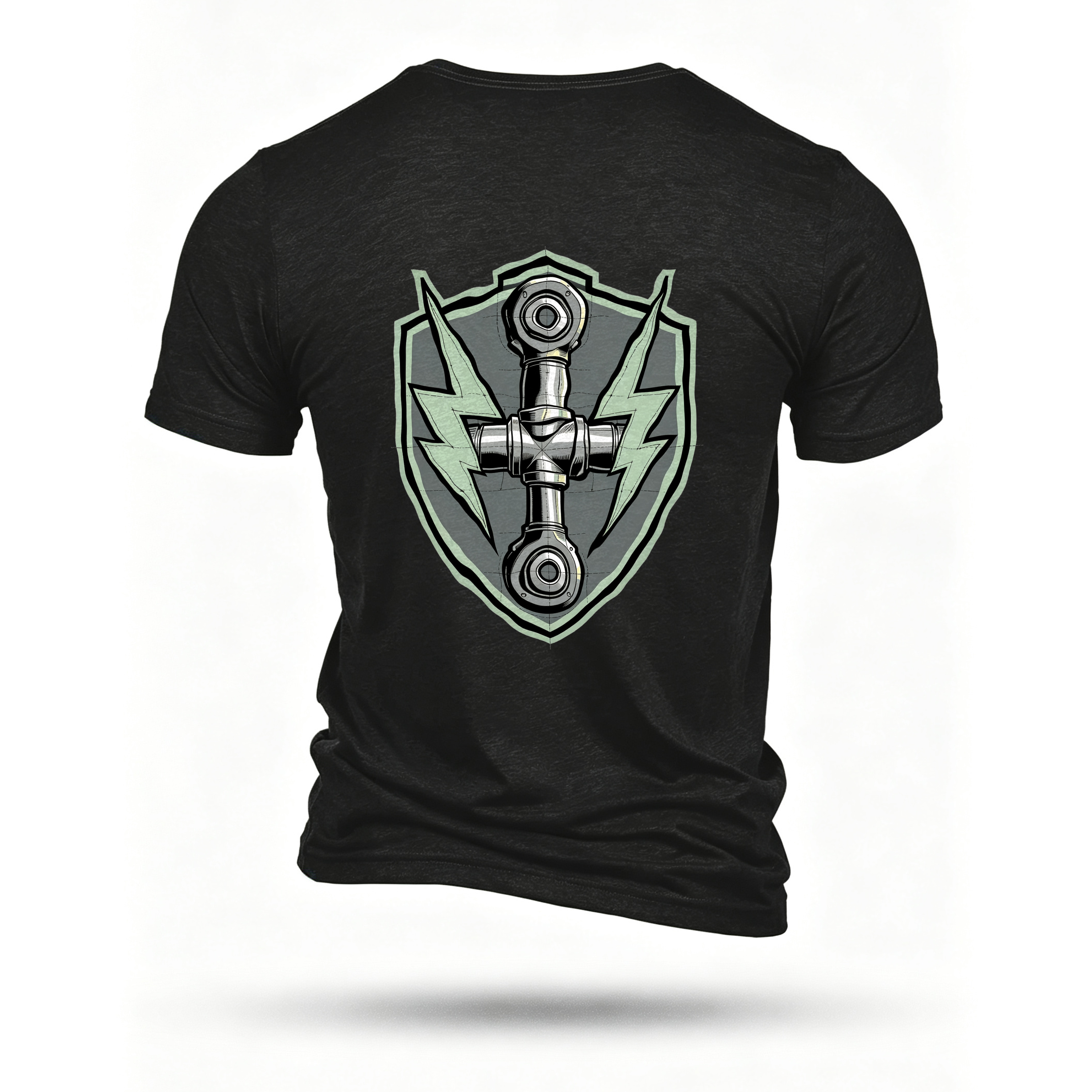 Black T-shirt, back print