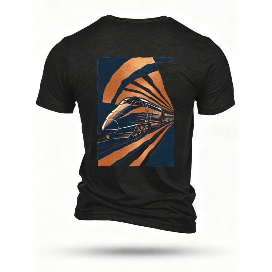 Black T-shirt, back print