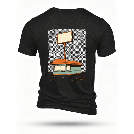 Black T-shirt, back print
