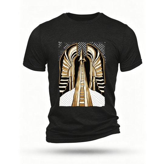 Black T-shirt, front print