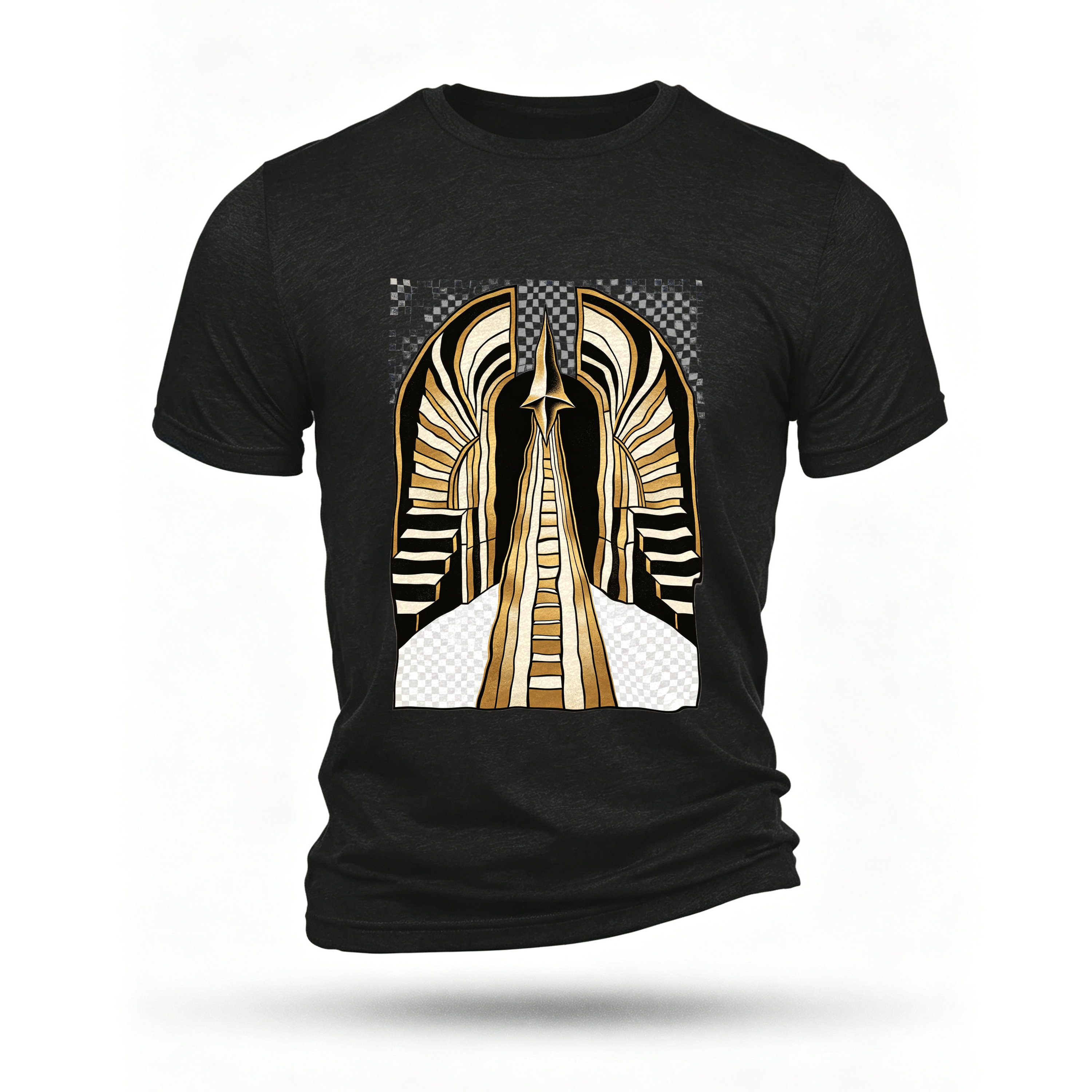 Black T-shirt, front print