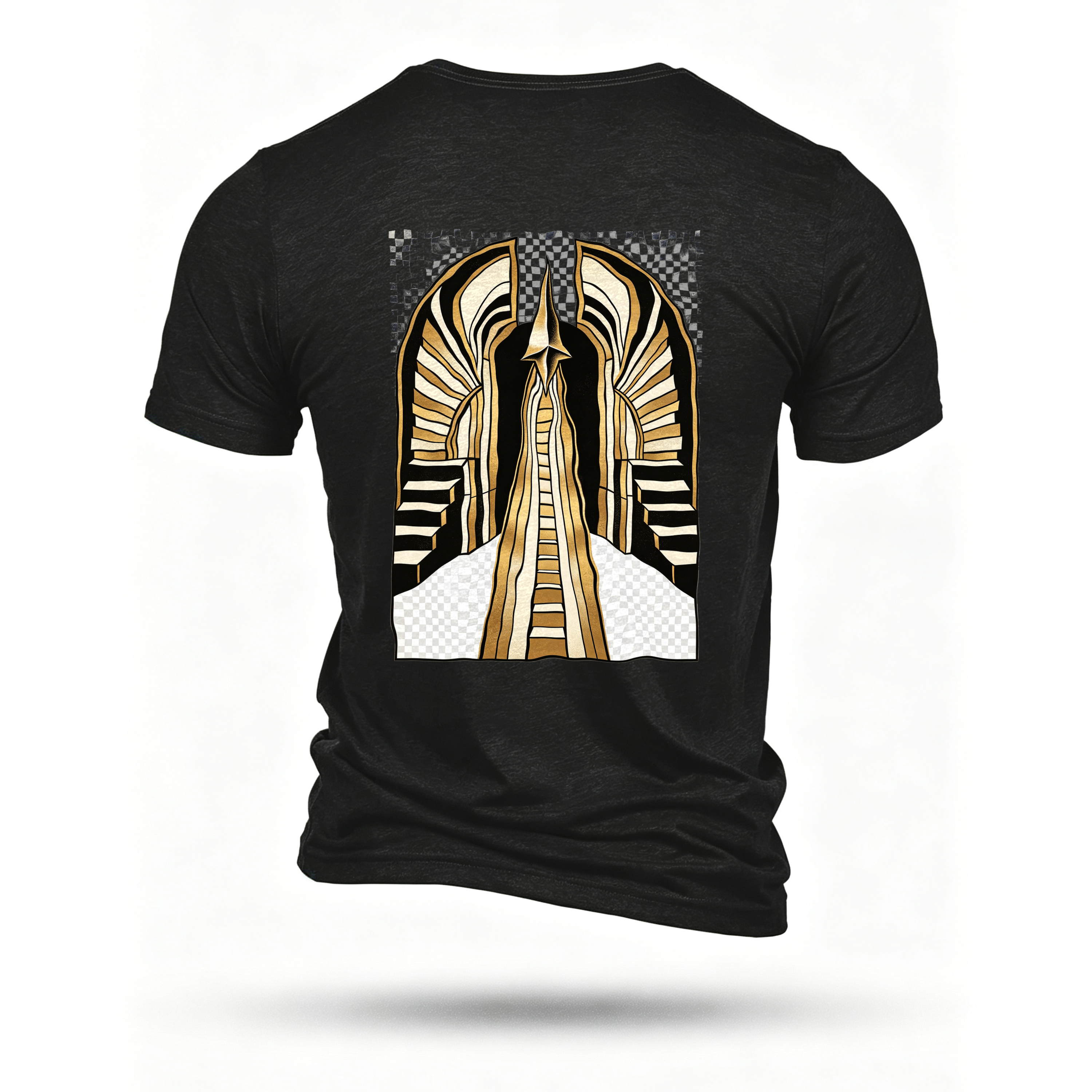 Black T-shirt, back print