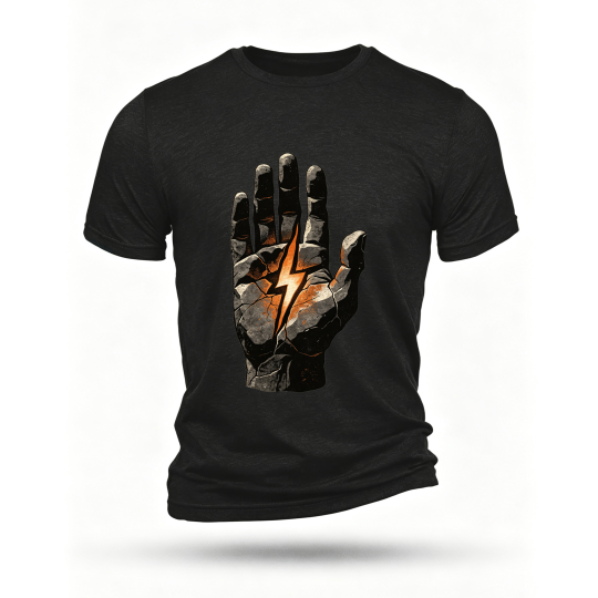 Black T-shirt, front print