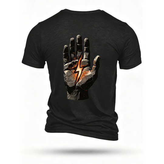 Black T-shirt, back print