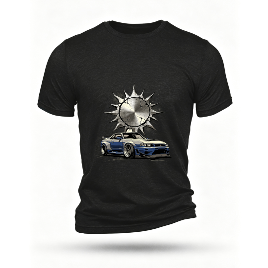 Black T-shirt, front print