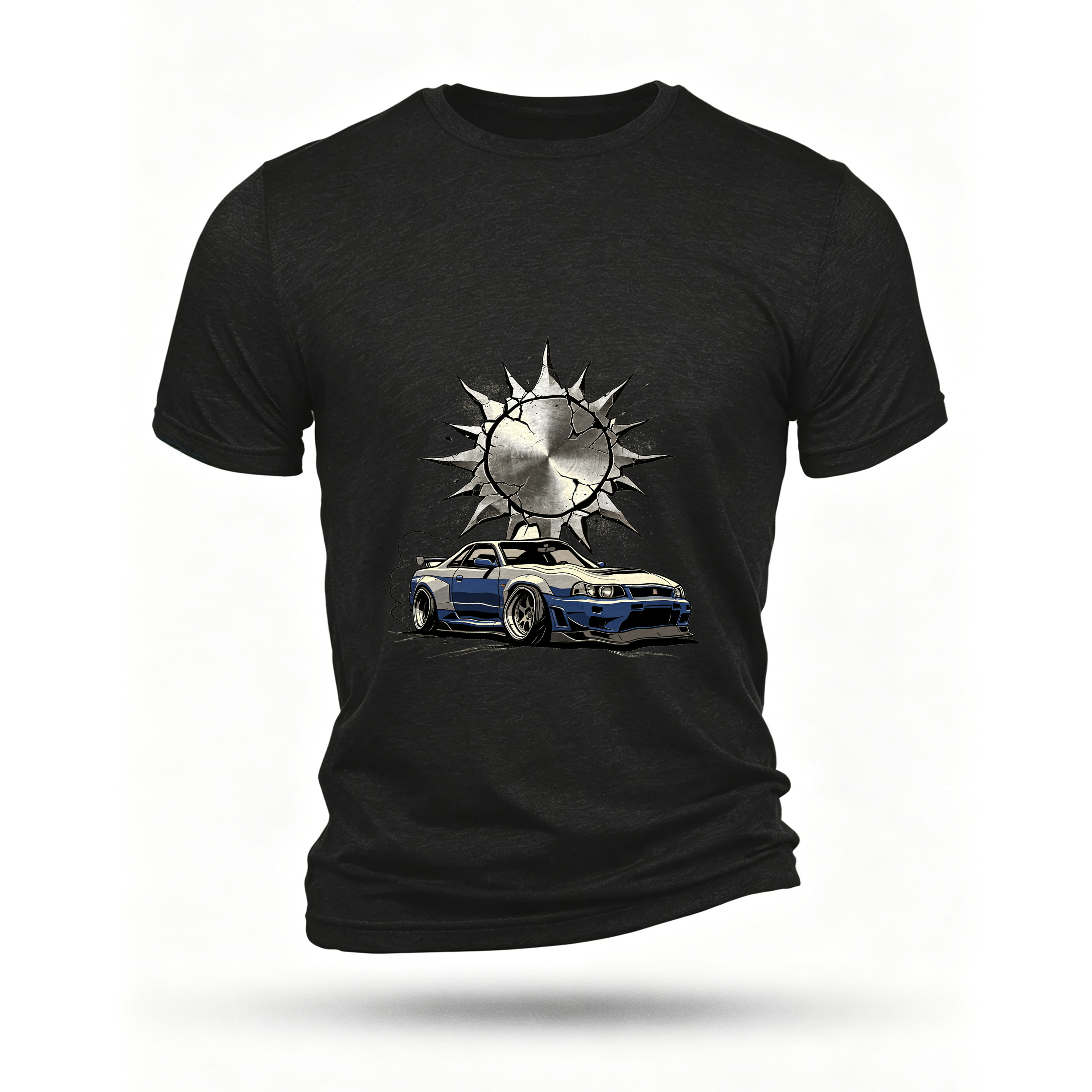 Black T-shirt, front print