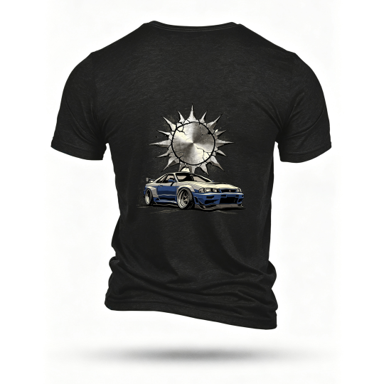 Black T-shirt, back print