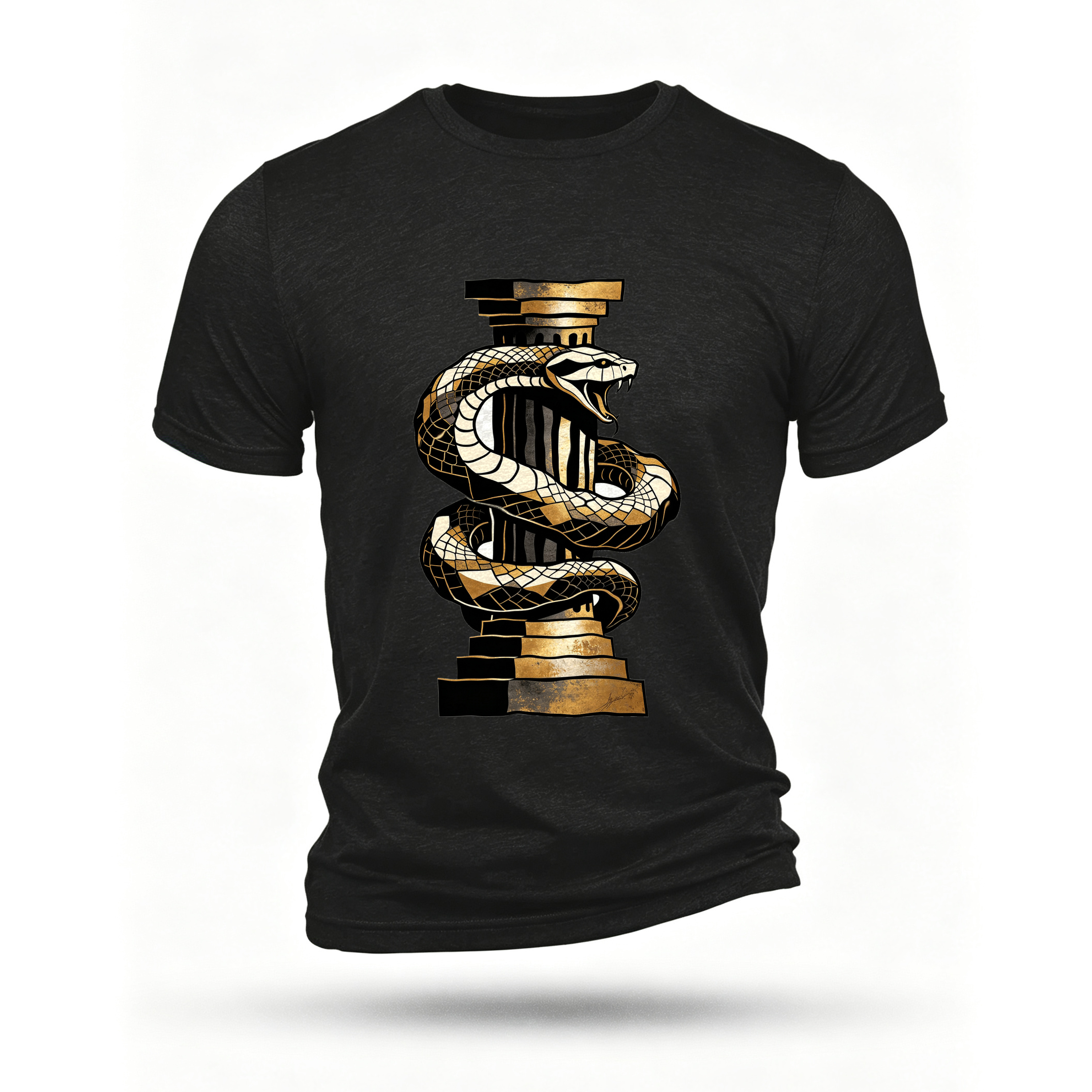 Black T-shirt, front print