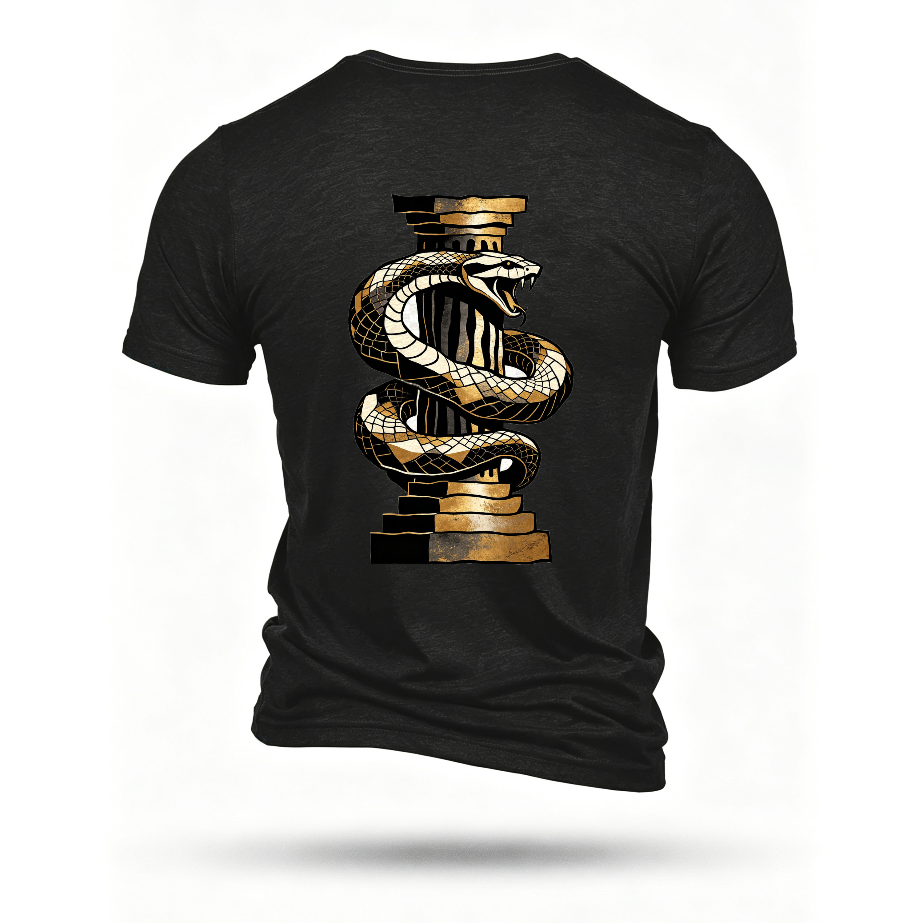 Black T-shirt, back print