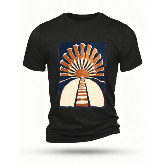 Black T-shirt, front print