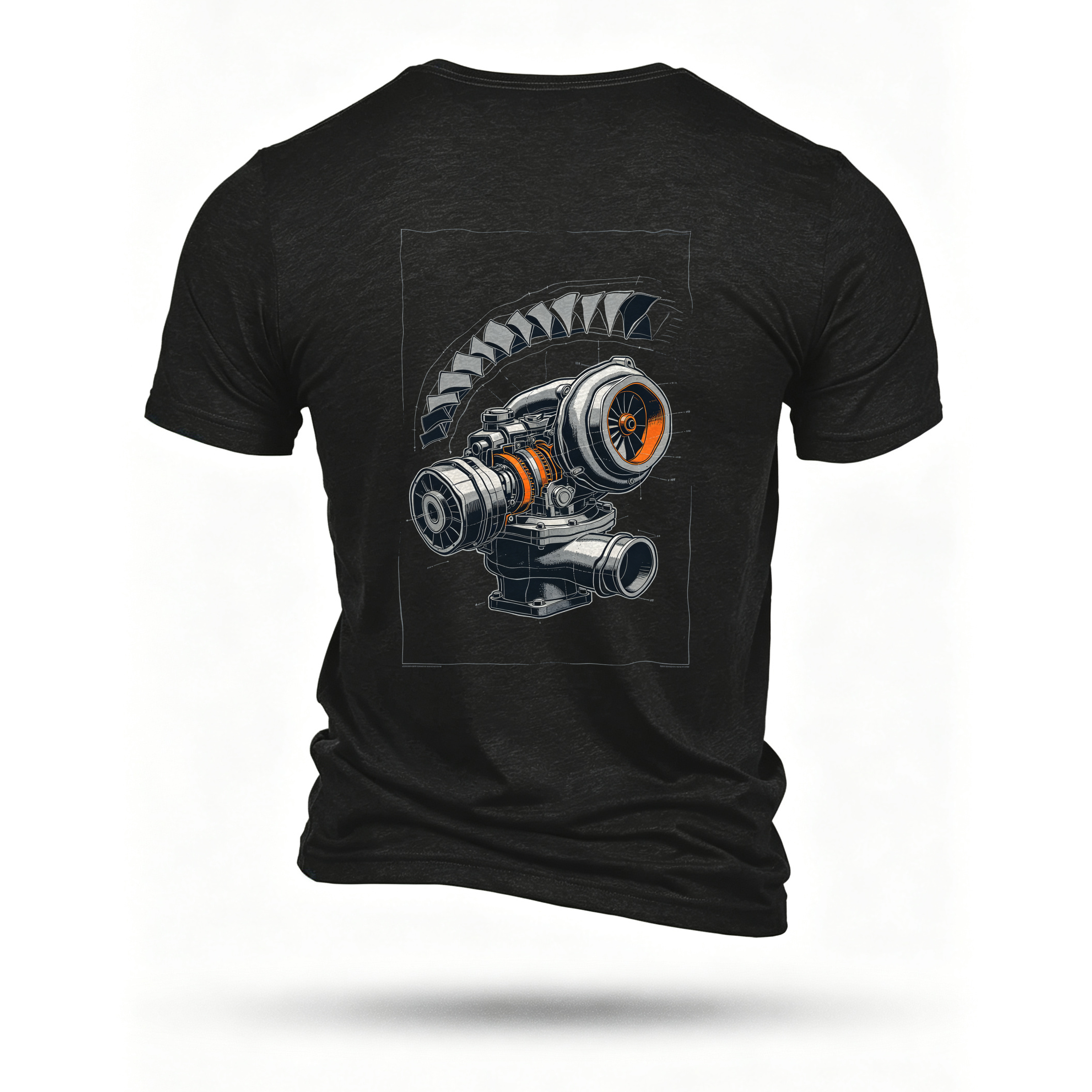 Black T-shirt, back print
