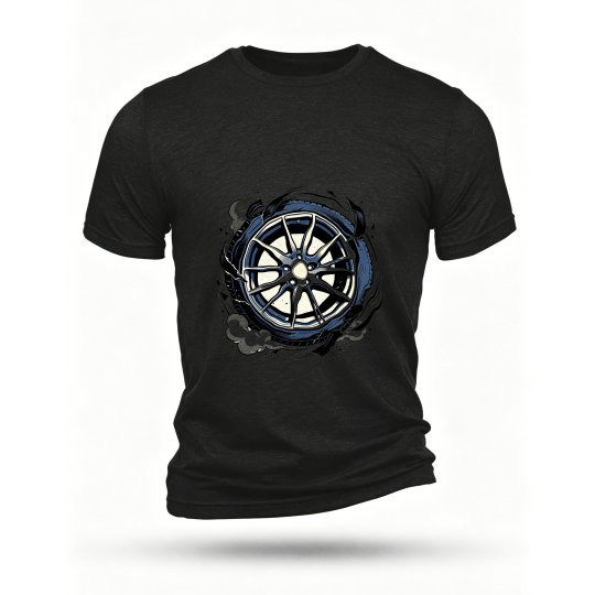 Black T-shirt, front print