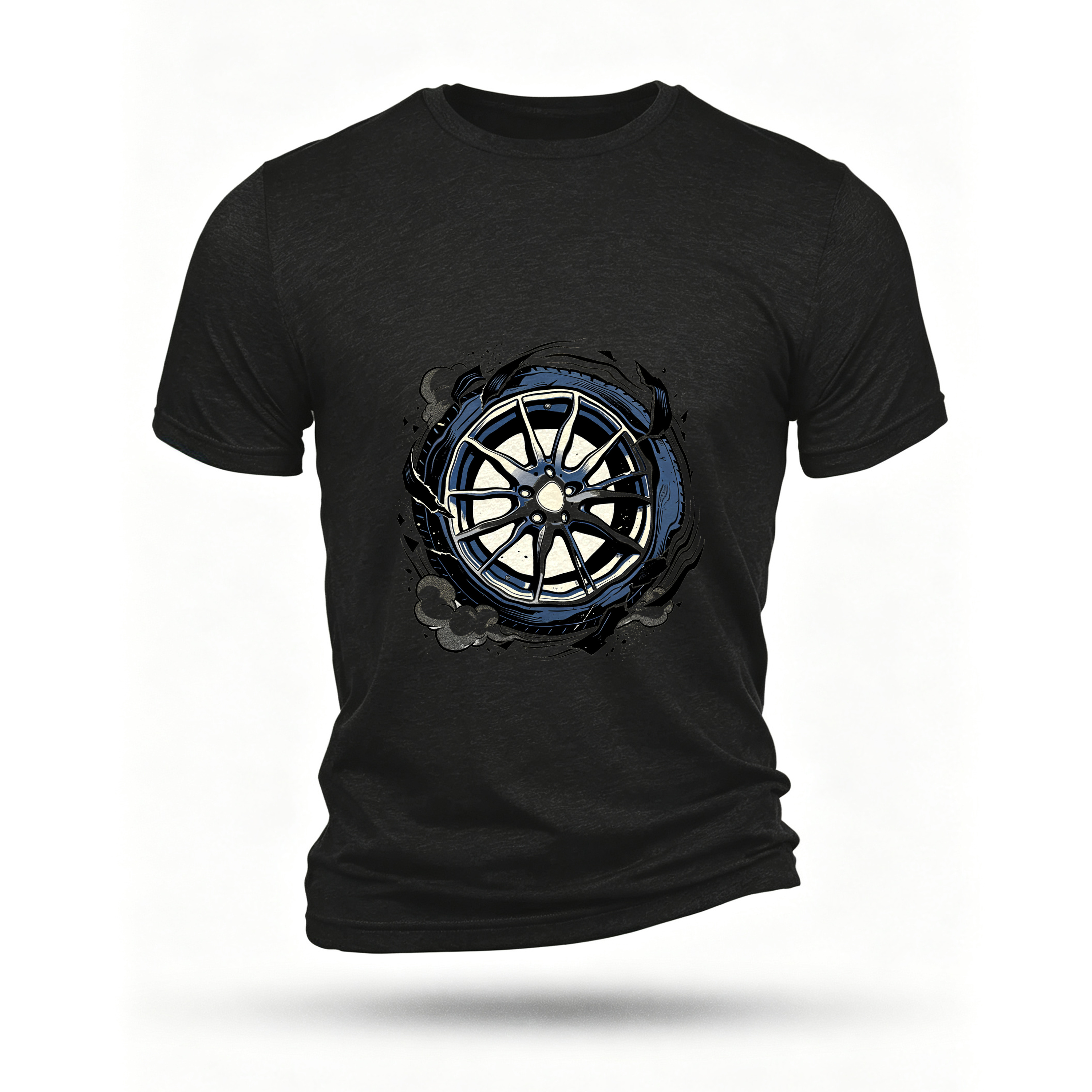 Black T-shirt, front print