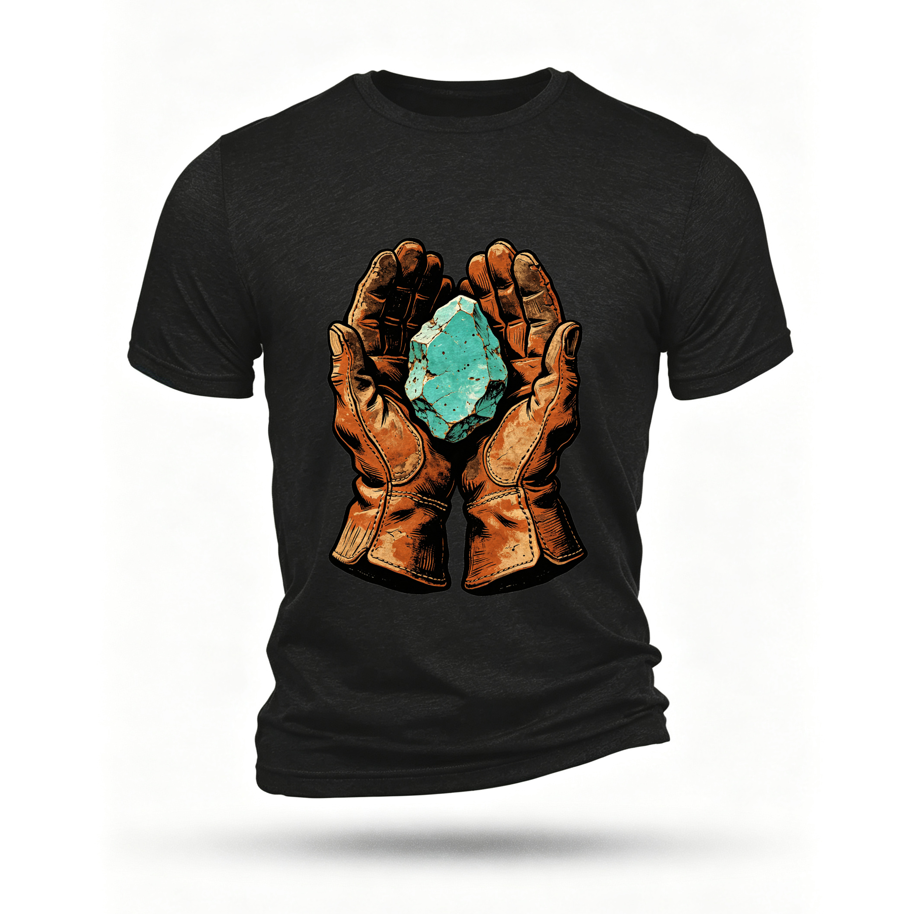 Black T-shirt, front print
