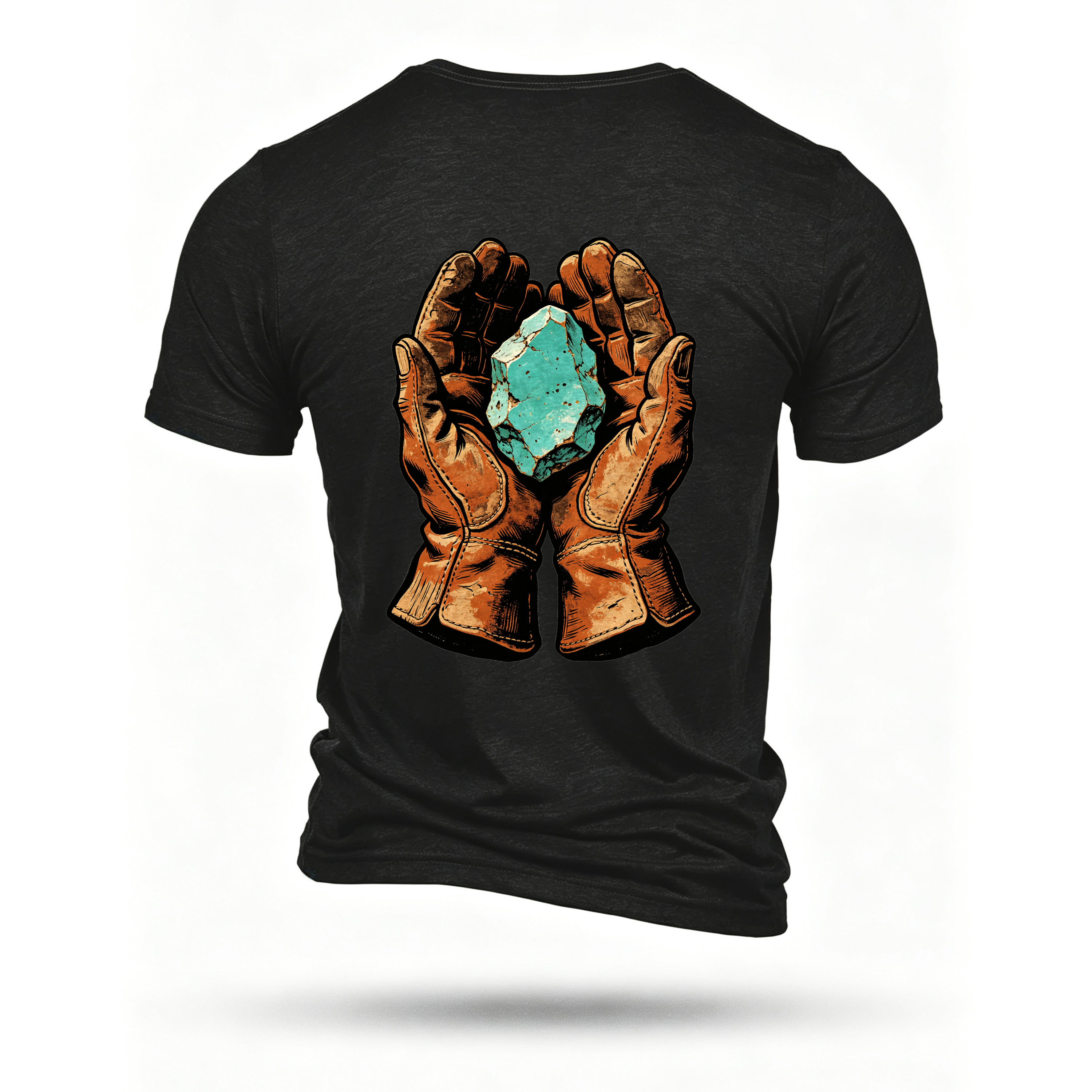 Black T-shirt, back print