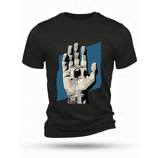 Black T-shirt, front print