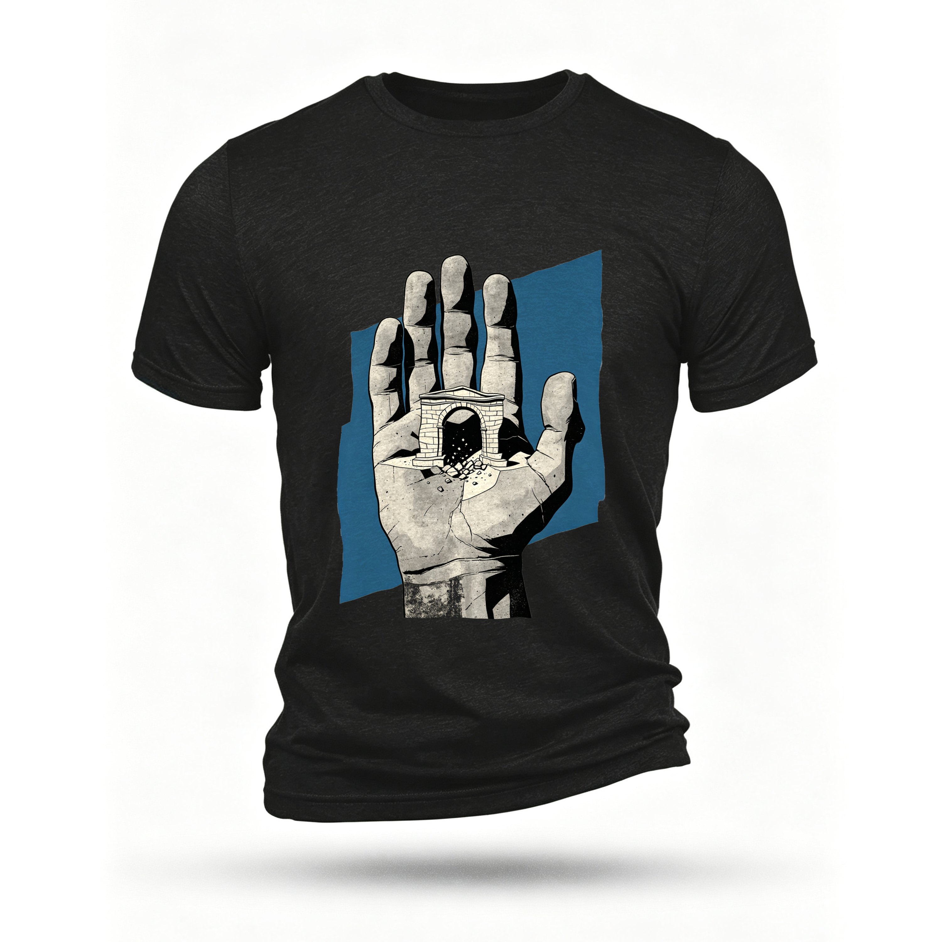Black T-shirt, front print