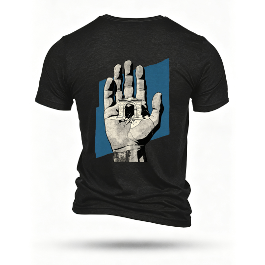 Black T-shirt, back print