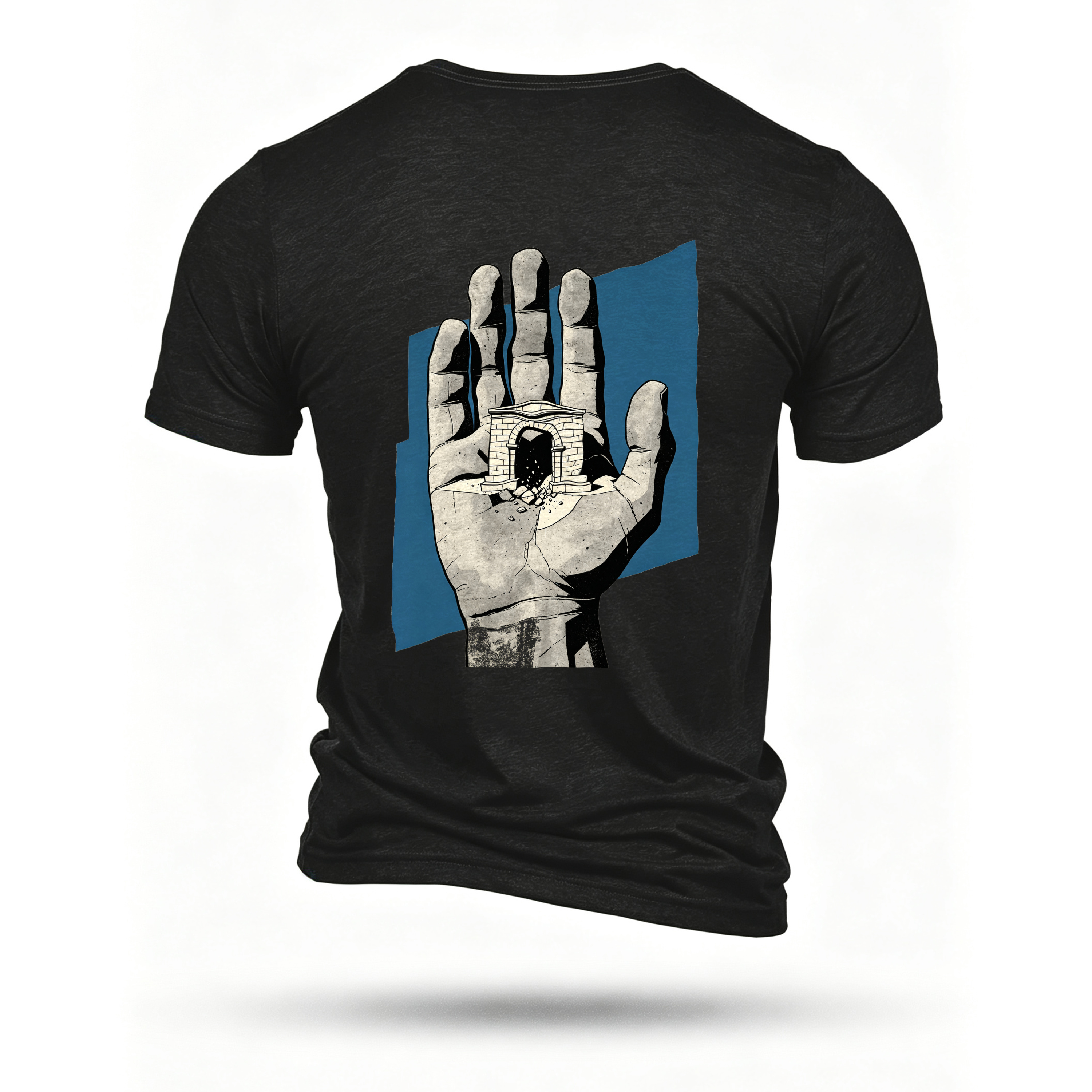 Black T-shirt, back print