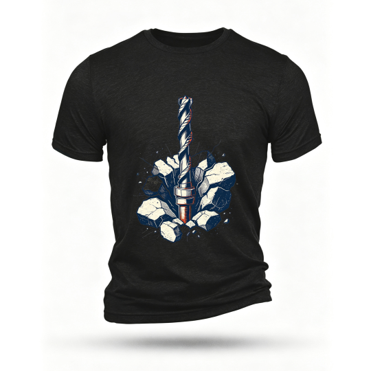 Black T-shirt, front print
