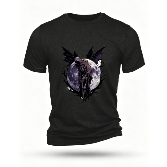 Black T-shirt, front print