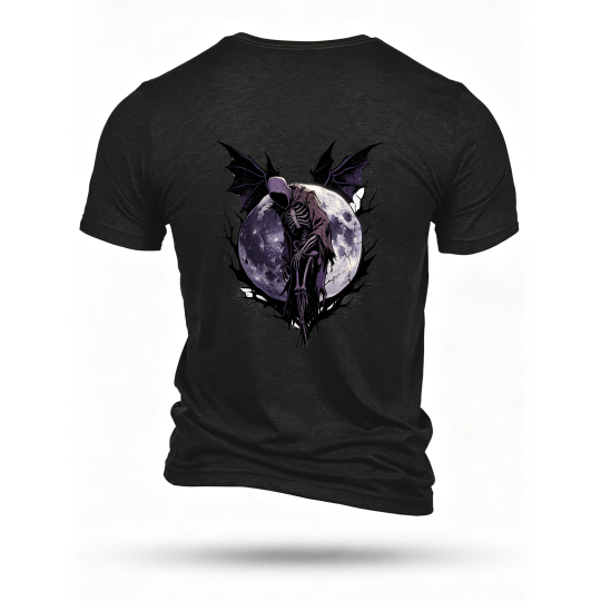 Black T-shirt, back print