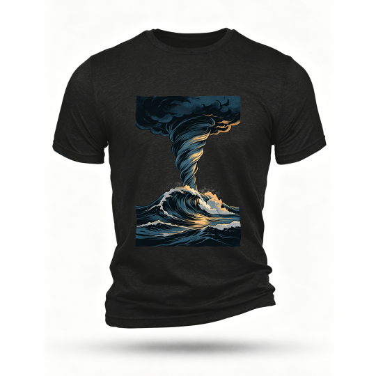 Black T-shirt, front print
