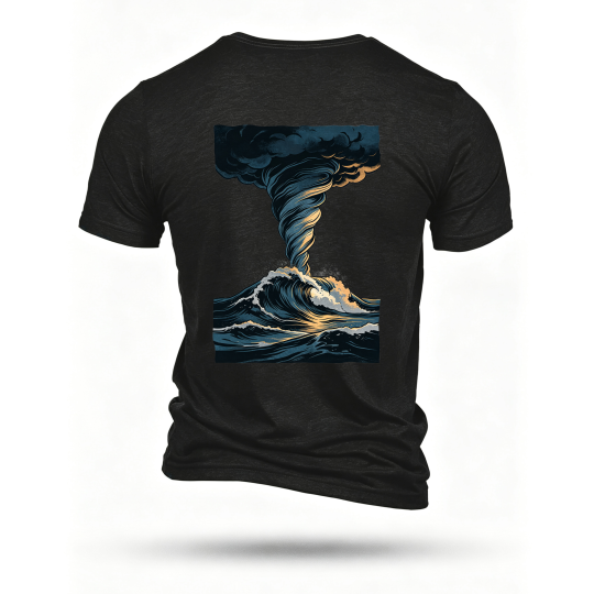 Black T-shirt, back print