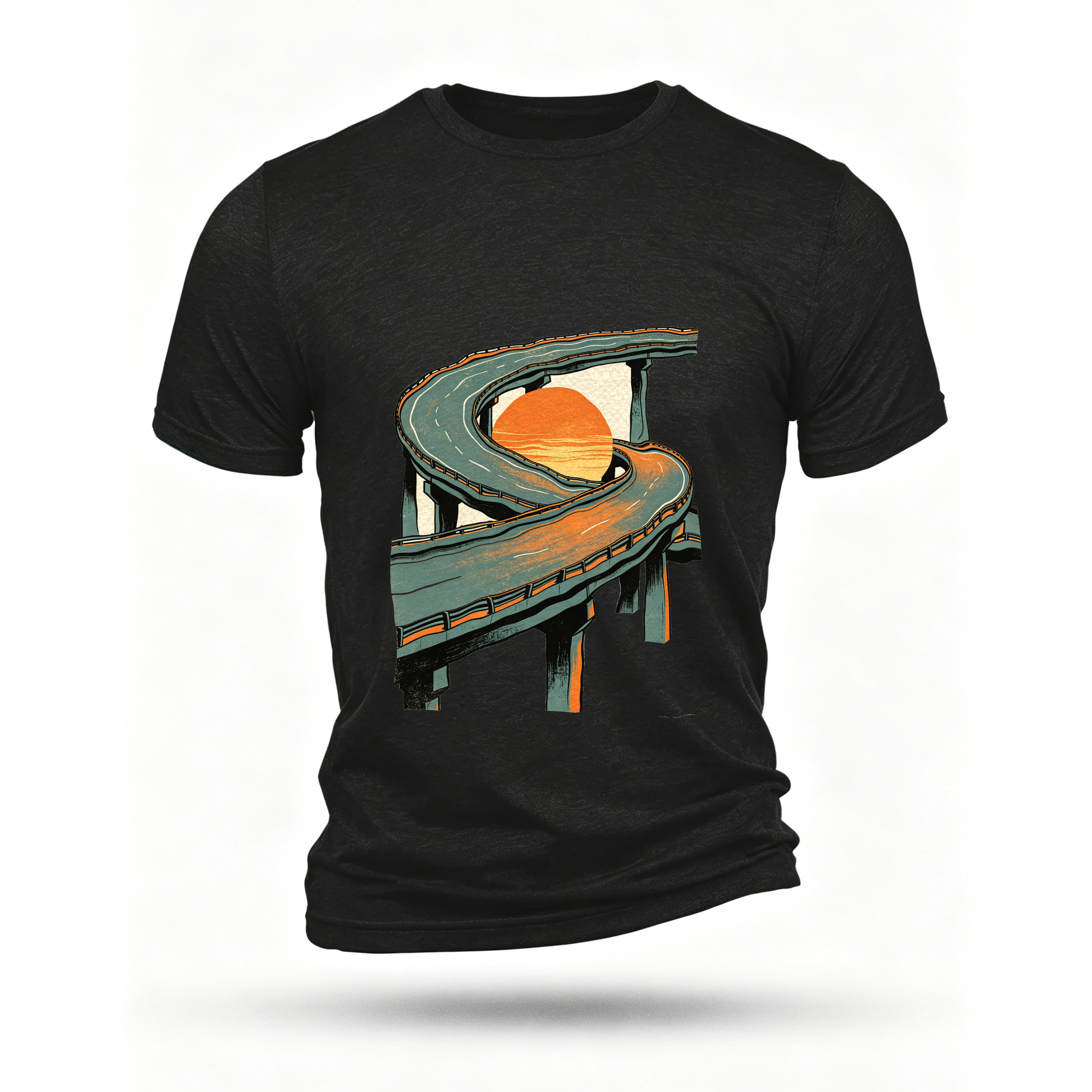 Black T-shirt, front print
