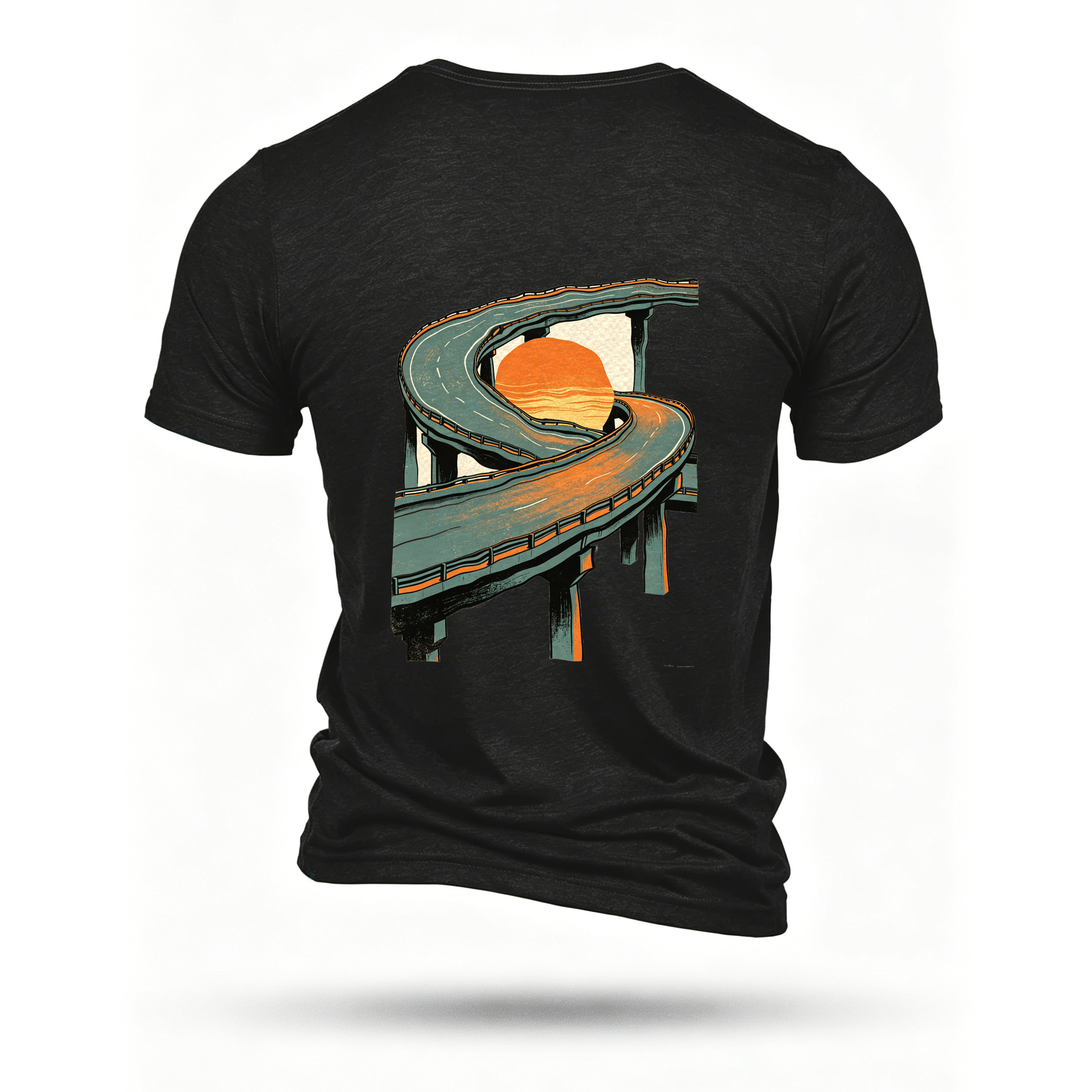 Black T-shirt, back print