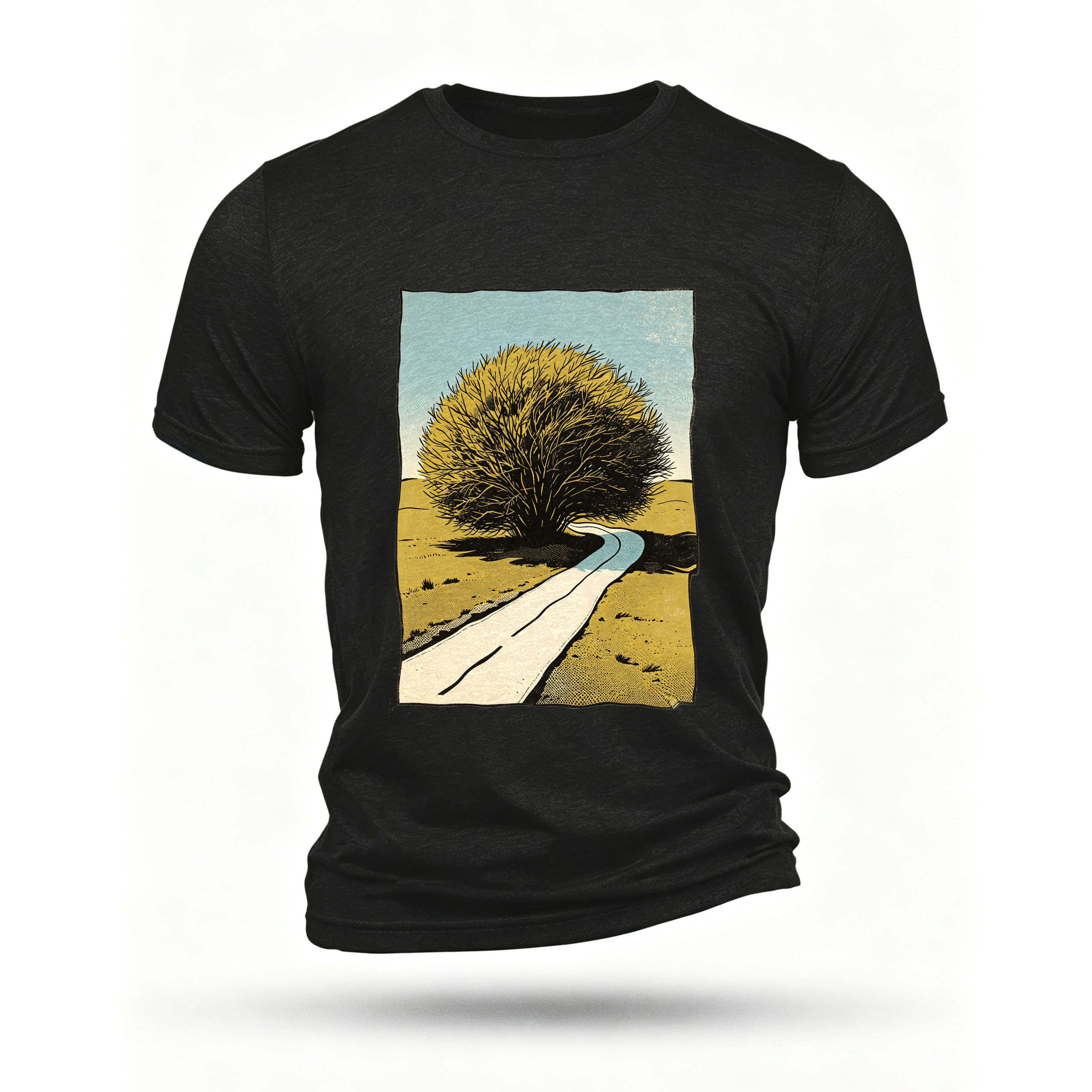 Black T-shirt, front print