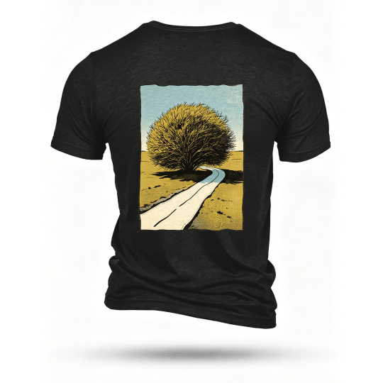 Black T-shirt, back print