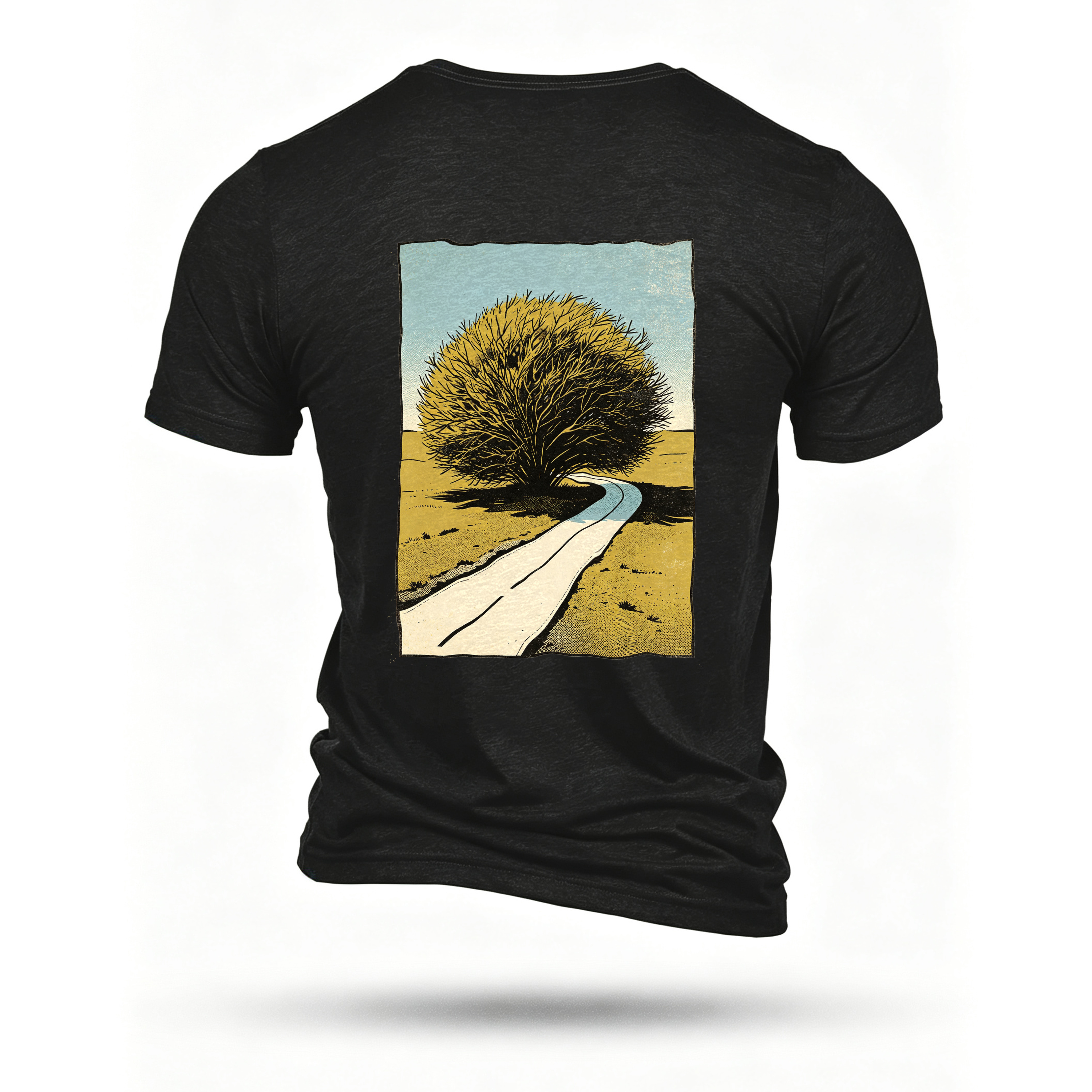 Black T-shirt, back print