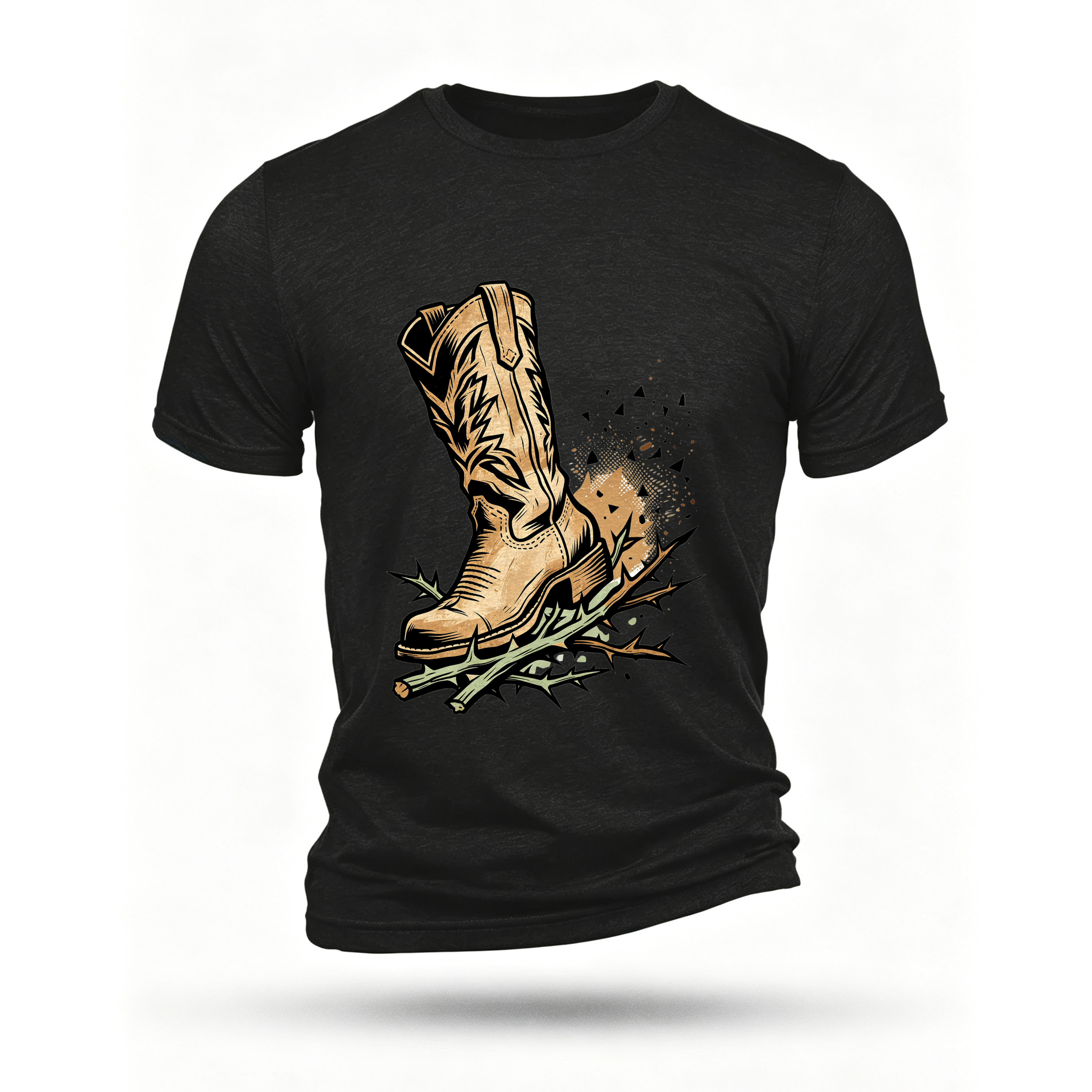 Black T-shirt, front print