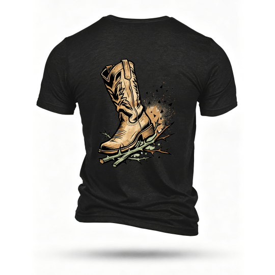 Black T-shirt, back print