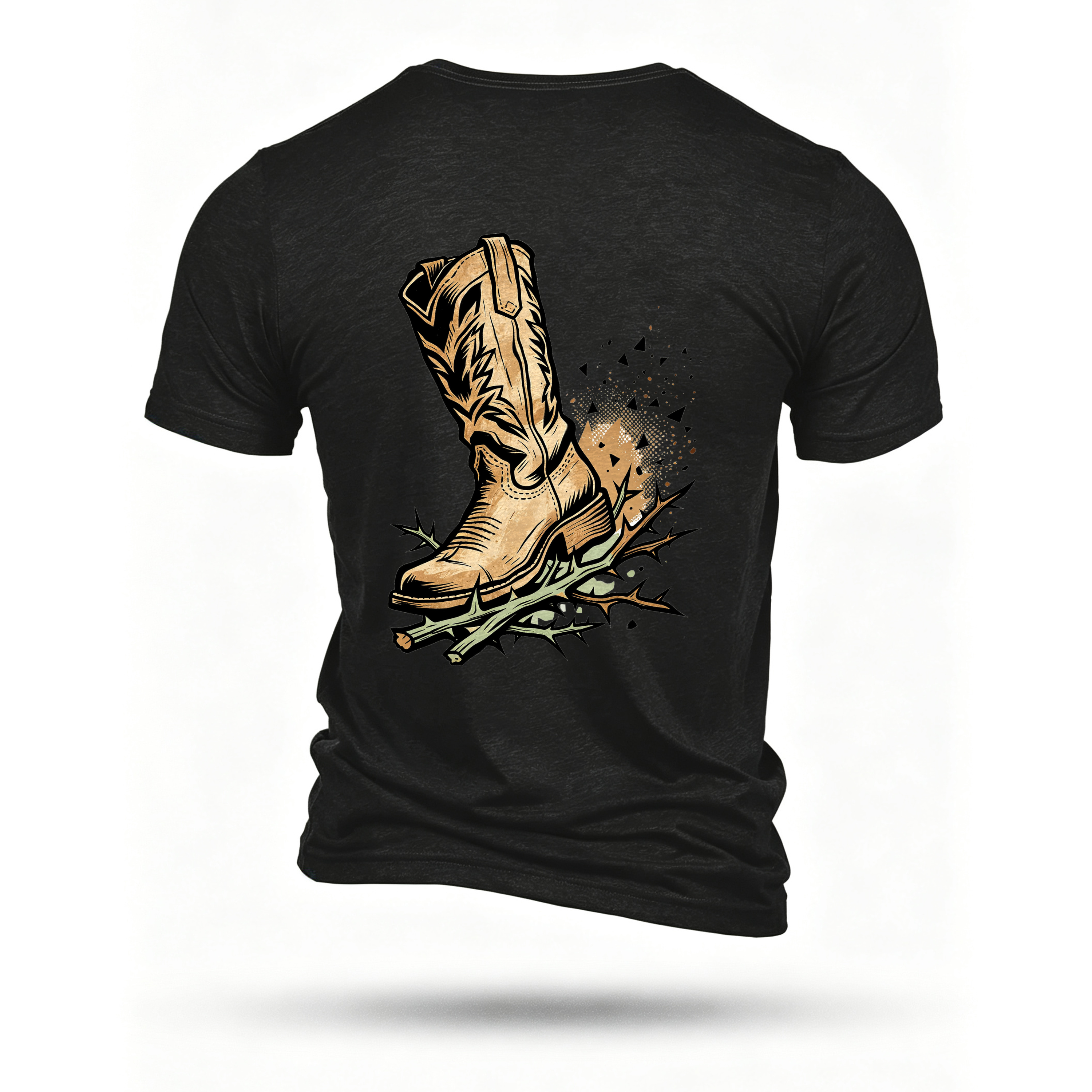 Black T-shirt, back print