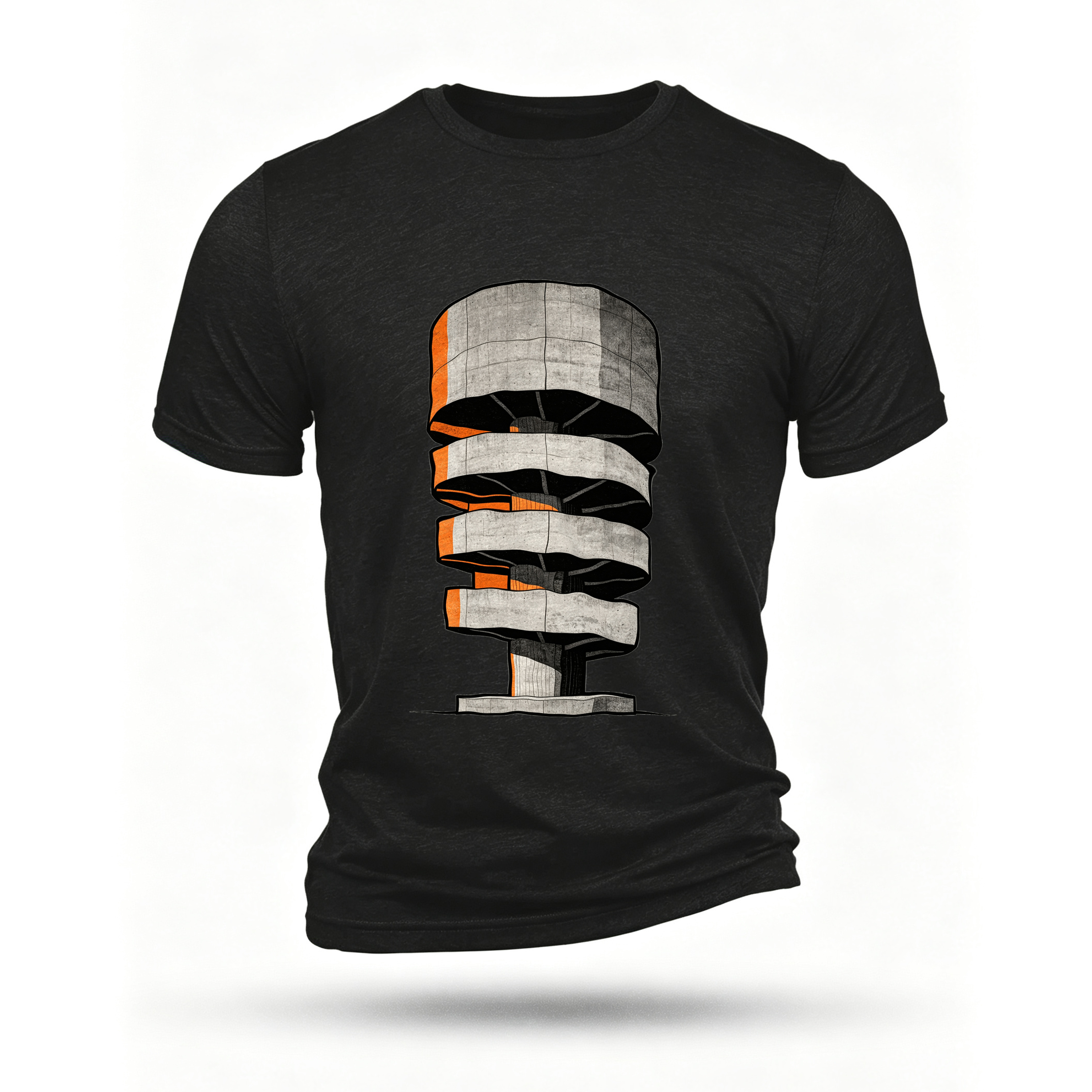 Black T-shirt, front print