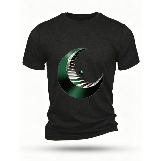 Black T-shirt, front print
