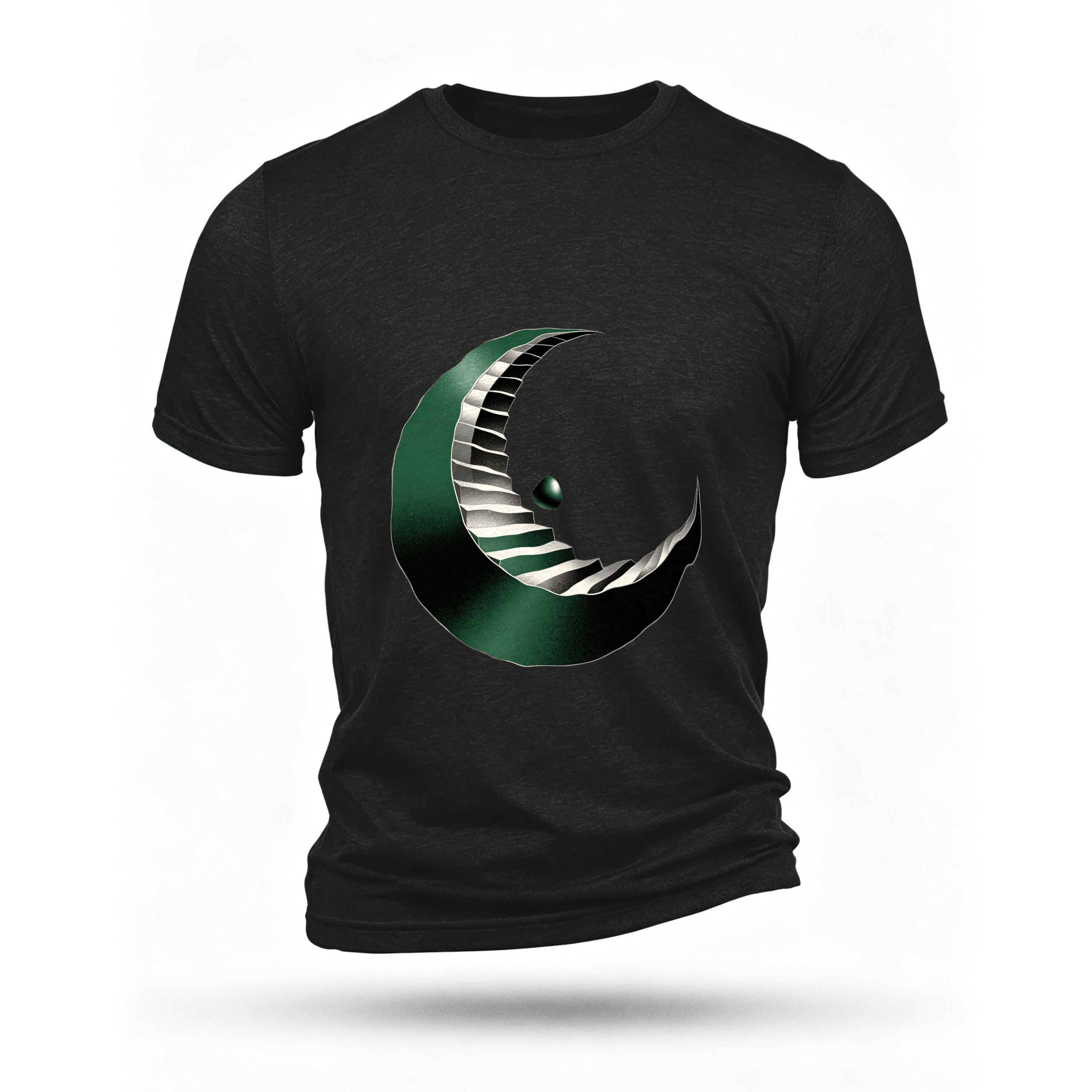 Black T-shirt, front print