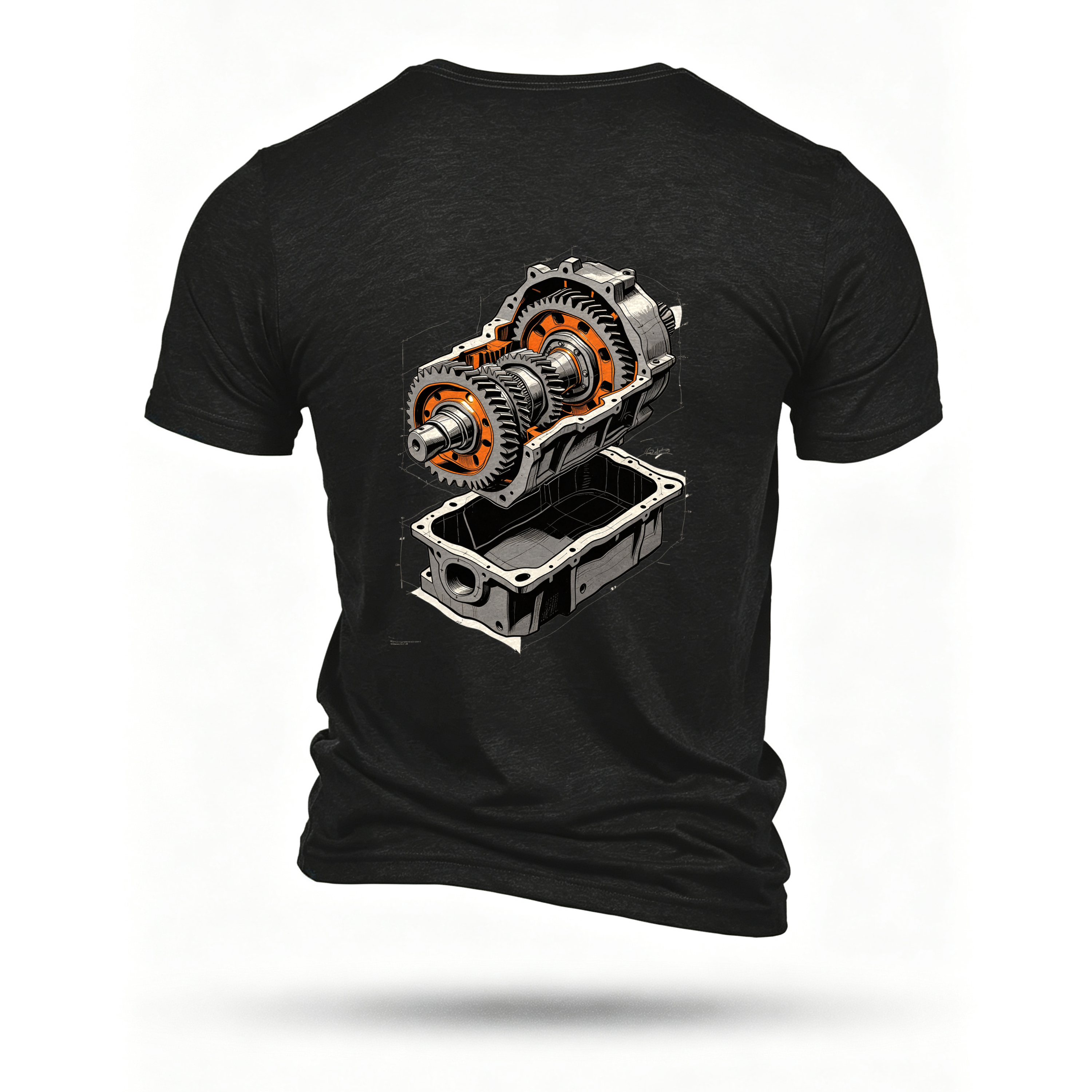 Black T-shirt, back print