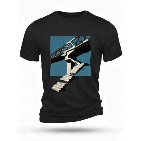 Black T-shirt, front print