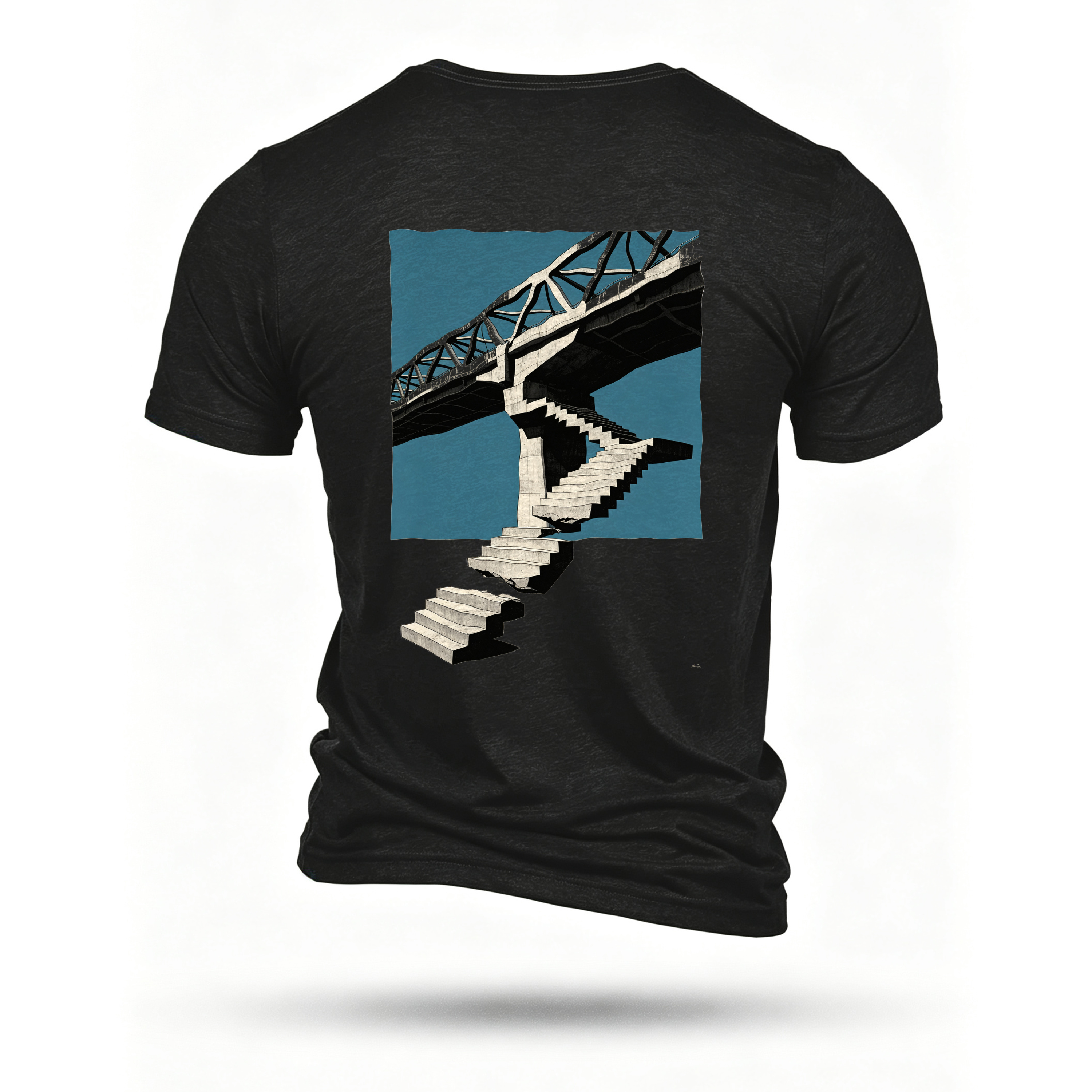 Black T-shirt, back print
